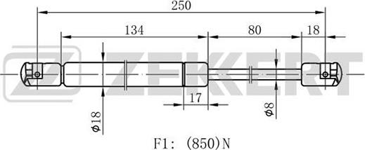 Zekkert GF-1431 - Plinski amortizer, hauba motora www.molydon.hr