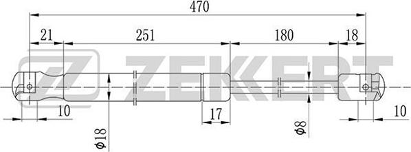 Zekkert GF-1432 - Plinski amortizer, prtljaznik/utovarni prostor www.molydon.hr