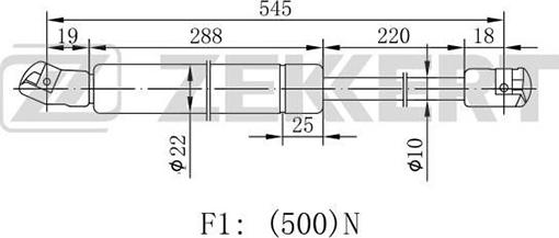 Zekkert GF-1427 - Plinski amortizer, prtljaznik/utovarni prostor www.molydon.hr