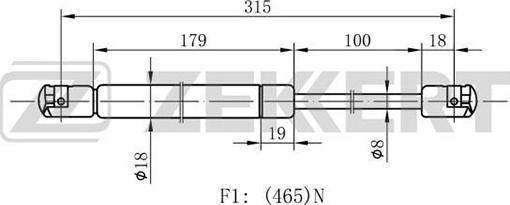 Zekkert GF-1512 - Plinski amortizer, prtljaznik/utovarni prostor www.molydon.hr