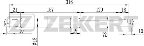 Zekkert GF-1571 - Plinski amortizer, hauba motora www.molydon.hr