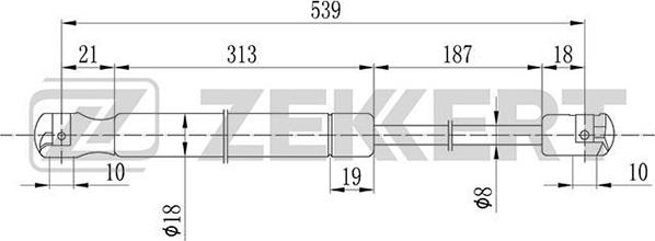 Zekkert GF-1699 - Plinski amortizer, prtljaznik/utovarni prostor www.molydon.hr