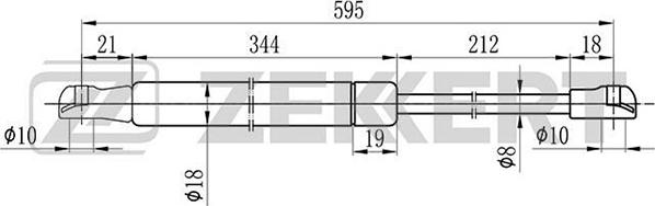 Zekkert GF-1666 - Plinski amortizer, prtljaznik/utovarni prostor www.molydon.hr