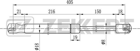 Zekkert GF-1605 - Plinski amortizer, prtljaznik/utovarni prostor www.molydon.hr