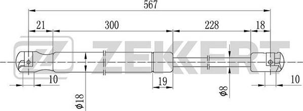 Zekkert GF-1630 - Plinski amortizer, prtljaznik/utovarni prostor www.molydon.hr
