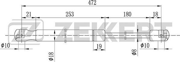 Zekkert GF-1676 - Plinski amortizer, prtljaznik/utovarni prostor www.molydon.hr