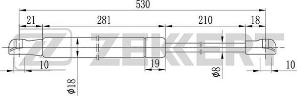 Zekkert GF-1678 - Plinski amortizer, prtljaznik/utovarni prostor www.molydon.hr