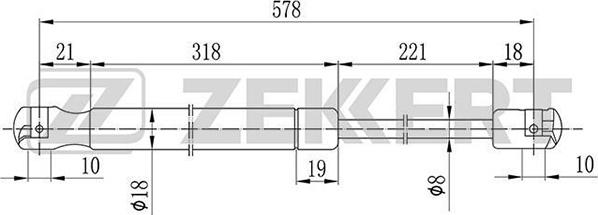 Zekkert GF-1098 - Plinski amortizer, prtljaznik/utovarni prostor www.molydon.hr