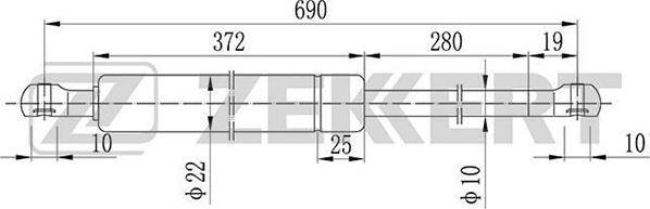 Zekkert GF-1039 - Plinski amortizer, prtljaznik/utovarni prostor www.molydon.hr