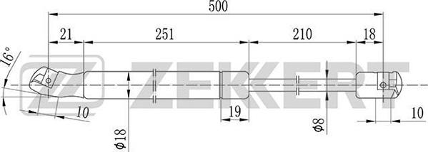 Zekkert GF-1029 - Plinski amortizer, prtljaznik/utovarni prostor www.molydon.hr