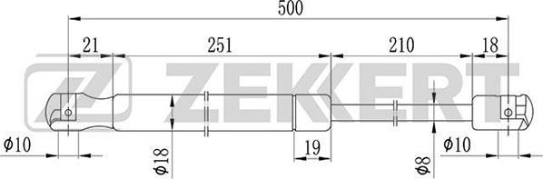 Zekkert GF-1021 - Plinski amortizer, prtljaznik/utovarni prostor www.molydon.hr