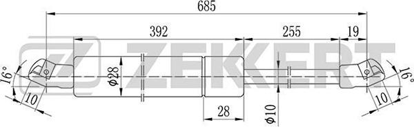 Zekkert GF-1023 - Plinski amortizer, prtljaznik/utovarni prostor www.molydon.hr