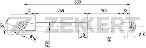Zekkert GF-1074 - Plinski amortizer, prtljaznik/utovarni prostor www.molydon.hr