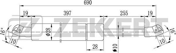 Zekkert GF-1159 - Plinski amortizer, prtljaznik/utovarni prostor www.molydon.hr