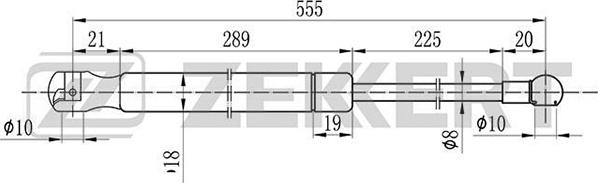 Zekkert GF-1109 - Plinski amortizer, prtljaznik/utovarni prostor www.molydon.hr