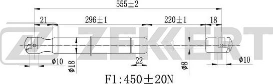 Zekkert GF-1107 - Plinski amortizer, prtljaznik/utovarni prostor www.molydon.hr