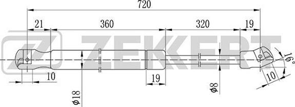 Zekkert GF-1113 - Plinski amortizer, hauba motora www.molydon.hr