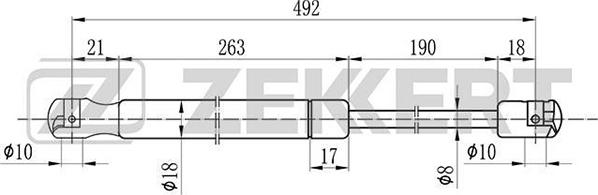 Zekkert GF-1129 - Plinski amortizer, prtljaznik/utovarni prostor www.molydon.hr