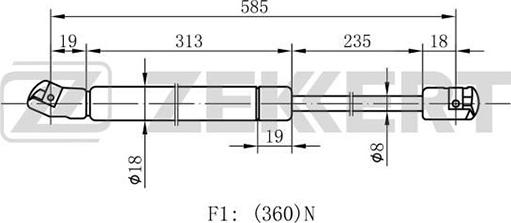 Zekkert GF-1177 - Plinski amortizer, prtljaznik/utovarni prostor www.molydon.hr