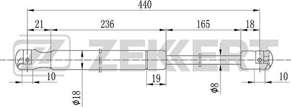 Zekkert GF-1340 - Plinski amortizer, prtljaznik/utovarni prostor www.molydon.hr