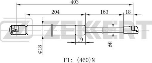 Zekkert GF-1352 - Plinski amortizer, hauba motora www.molydon.hr