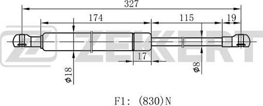 Zekkert GF-1334 - Plinski amortizer, hauba motora www.molydon.hr