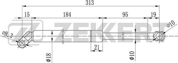 Zekkert GF-1333 - Plinski amortizer, prtljaznik/utovarni prostor www.molydon.hr