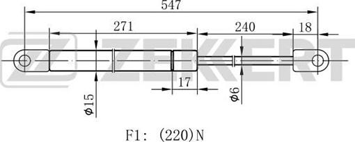 Zekkert GF-1263 - Plinski amortizer, hauba motora www.molydon.hr