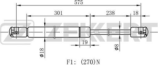 Zekkert GF-1741 - Plinski amortizer, hauba motora www.molydon.hr