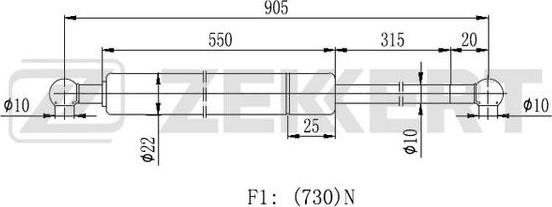 Zekkert GF-1739 - Plinski amortizer, prtljaznik/utovarni prostor www.molydon.hr