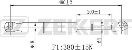 Zekkert GF-2448 - Plinski amortizer, prtljaznik/utovarni prostor www.molydon.hr