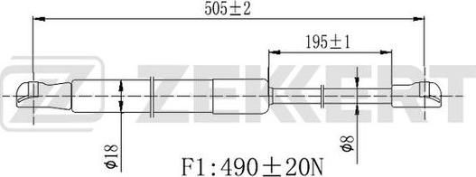 Zekkert GF-2454 - Plinski amortizer, prtljaznik/utovarni prostor www.molydon.hr