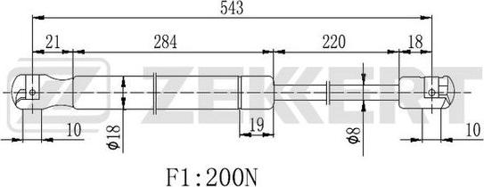 Zekkert GF-2456 - Plinski amortizer, zadnji vjetrobran www.molydon.hr