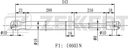 Zekkert GF-2451 - Plinski amortizer, prtljaznik/utovarni prostor www.molydon.hr