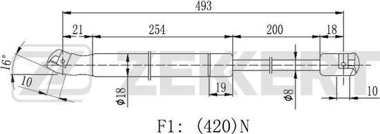 Zekkert GF-2413 - Plinski amortizer, prtljaznik/utovarni prostor www.molydon.hr