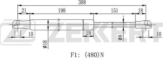 Zekkert GF-2429 - Plinski amortizer, prtljaznik/utovarni prostor www.molydon.hr