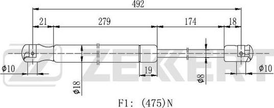 Zekkert GF-2426 - Plinski amortizer, prtljaznik/utovarni prostor www.molydon.hr