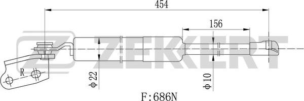 Zekkert GF-2423 - Plinski amortizer, prtljaznik/utovarni prostor www.molydon.hr