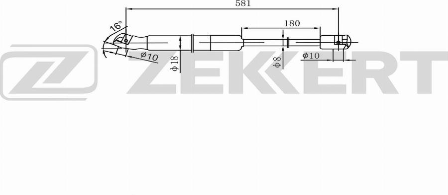 Zekkert GF-2597 - Plinski amortizer, prtljaznik/utovarni prostor www.molydon.hr