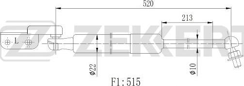 Zekkert GF-2506 - Plinski amortizer, prtljaznik/utovarni prostor www.molydon.hr