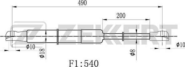 Zekkert GF-2500 - Plinski amortizer, prtljaznik/utovarni prostor www.molydon.hr