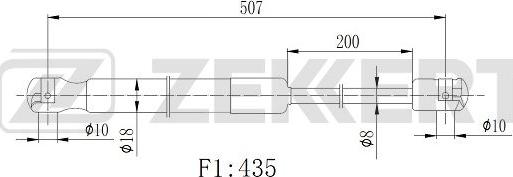 Zekkert GF-2508 - Plinski amortizer, prtljaznik/utovarni prostor www.molydon.hr
