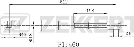 Zekkert GF-2515 - Plinski amortizer, prtljaznik/utovarni prostor www.molydon.hr