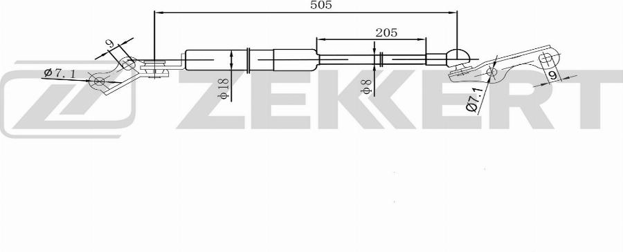 Zekkert GF-2580 - Plinski amortizer, prtljaznik/utovarni prostor www.molydon.hr