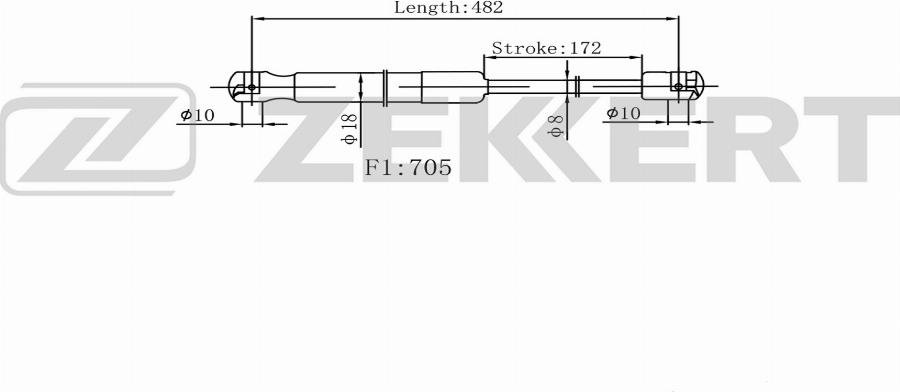 Zekkert GF-2582 - Plinski amortizer, prtljaznik/utovarni prostor www.molydon.hr