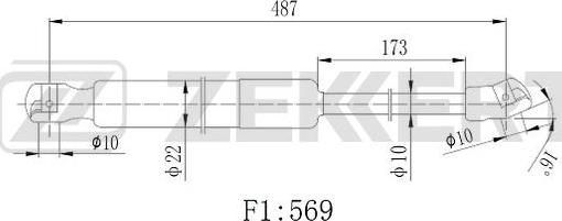 Zekkert GF-2536 - Plinski amortizer, prtljaznik/utovarni prostor www.molydon.hr