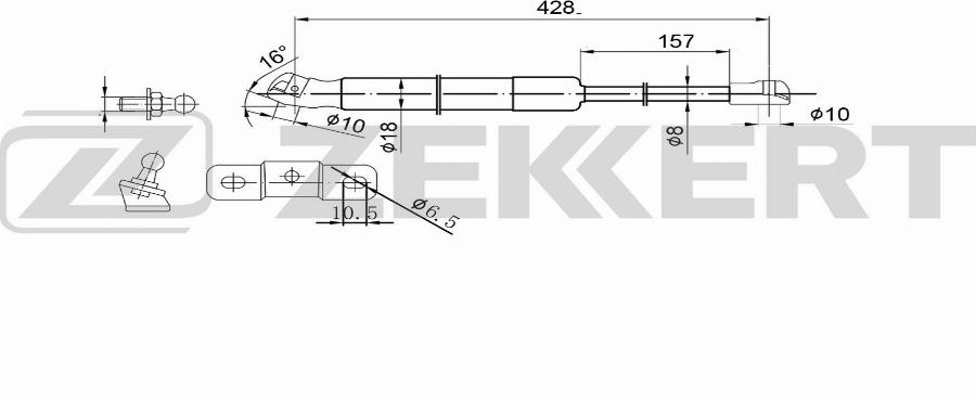 Zekkert GF-2623 - Plinski amortizer, prtljaznik/utovarni prostor www.molydon.hr