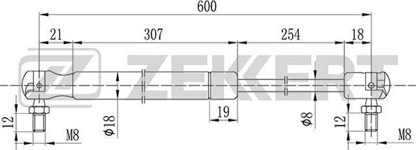 Zekkert GF-2099 - Plinski amortizer, prtljaznik/utovarni prostor www.molydon.hr