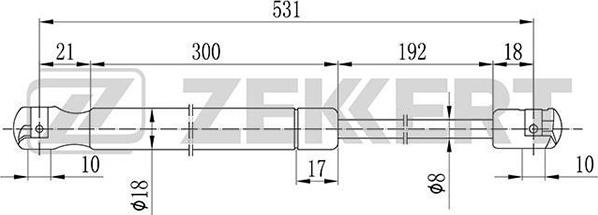 Zekkert GF-2097 - Plinski amortizer, prtljaznik/utovarni prostor www.molydon.hr