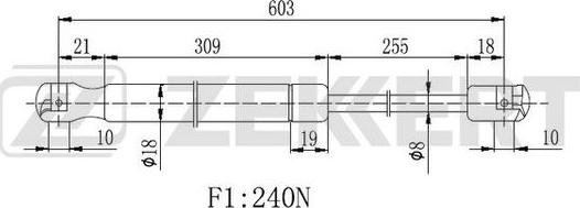 Zekkert GF-2046 - Plinski amortizer, prtljaznik/utovarni prostor www.molydon.hr